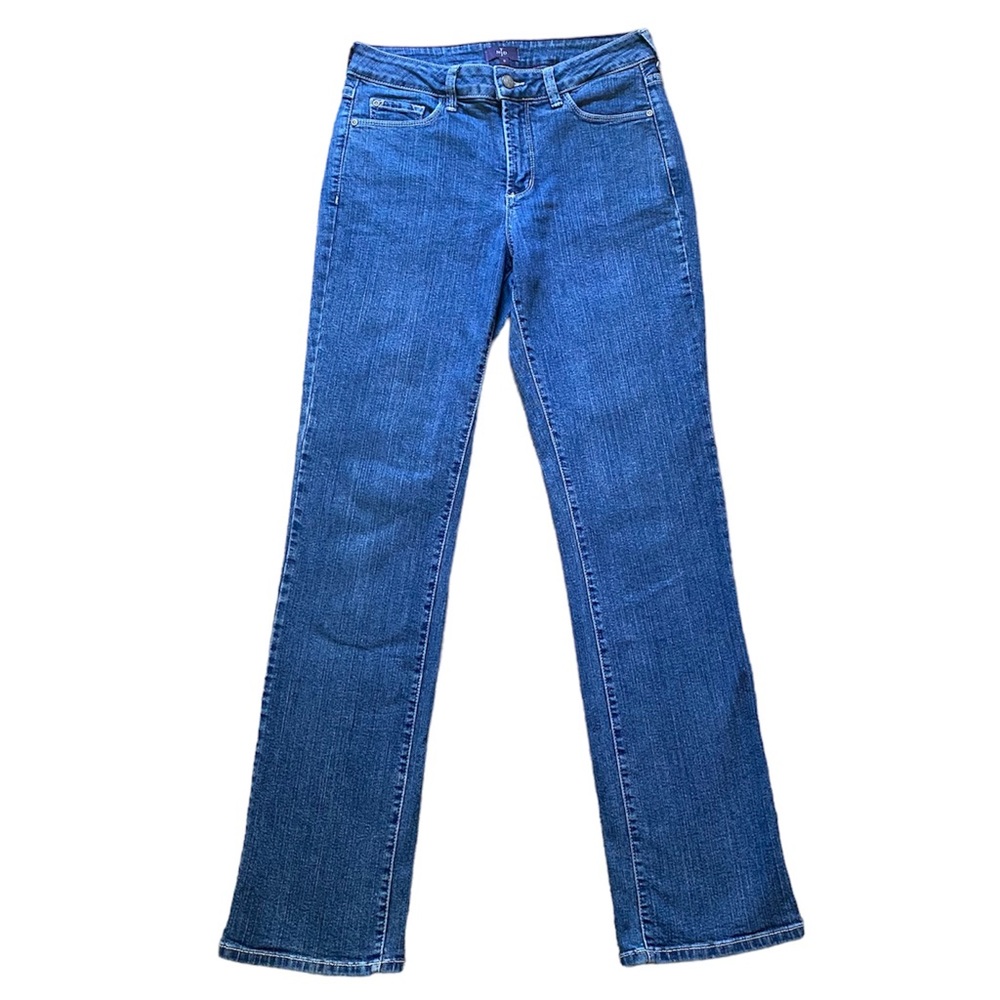 NYDJ Floral Embroidered Straight Jeans Size 8